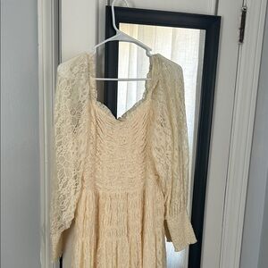 Listicle Ivory Lace Maxi Dress